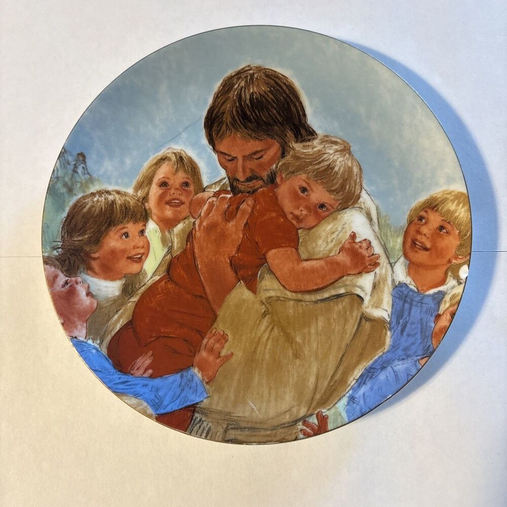 Roman, Inc. Porcelain Plate - Little Children Come to Me by Frances Hook 1987
